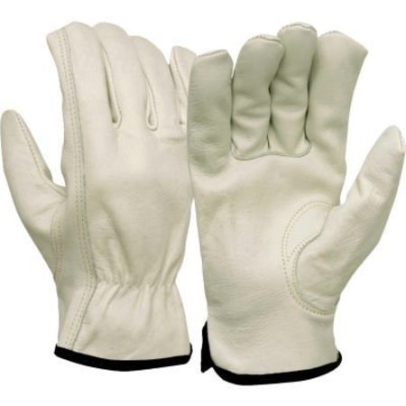PYRAMEX Grain Cowhide Driver Gloves with Keystone Thumb, Size Large - Pkg Qty 12 GL2004KL
